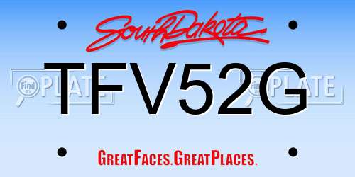 TFV52G South Dakota License Plate