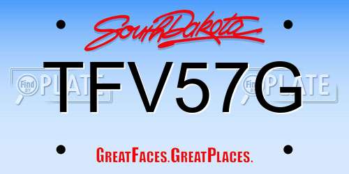 TFV57G South Dakota License Plate