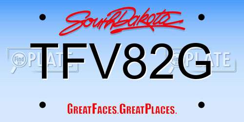 TFV82G South Dakota License Plate