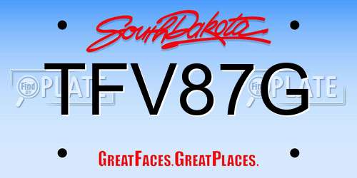 TFV87G South Dakota License Plate