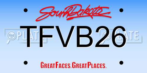 TFVB26 South Dakota License Plate