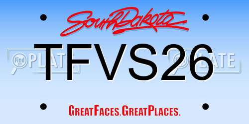 TFVS26 South Dakota License Plate