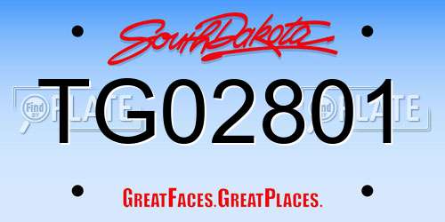 TG02801 South Dakota License Plate