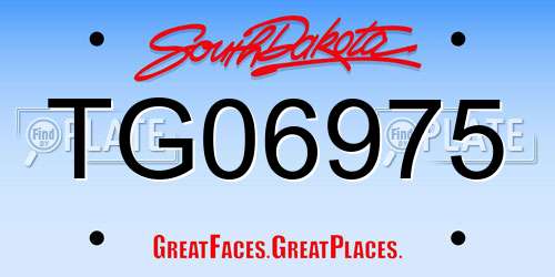 TG06975 South Dakota License Plate