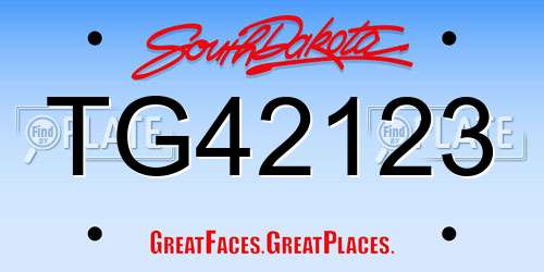 TG42123 South Dakota License Plate