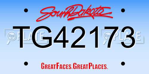 TG42173 South Dakota License Plate