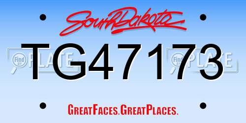 TG47173 South Dakota License Plate