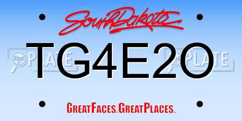 TG4E2O South Dakota License Plate