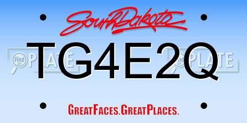 TG4E2Q South Dakota License Plate