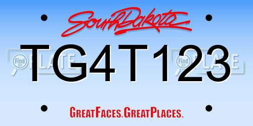 TG4T123 South Dakota License Plate