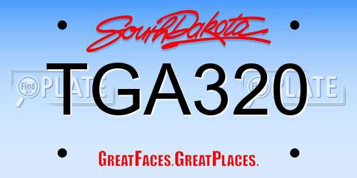 TGA320 South Dakota License Plate