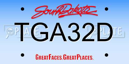 TGA32D South Dakota License Plate