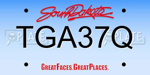 TGA37Q South Dakota License Plate