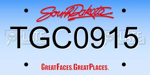 TGC0915 South Dakota License Plate