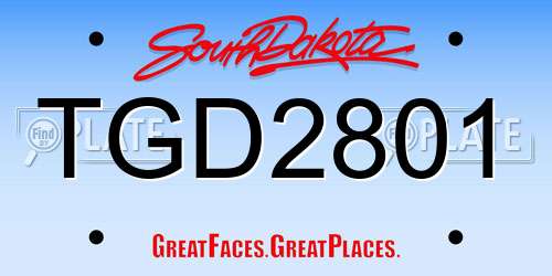 TGD2801 South Dakota License Plate