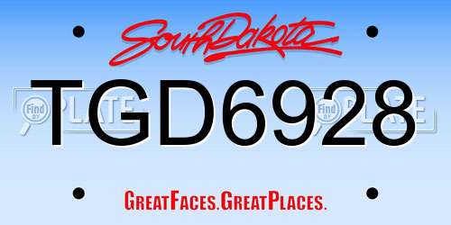 TGD6928 South Dakota License Plate
