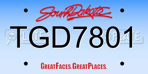 TGD7801 South Dakota License Plate
