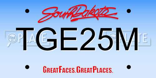 TGE25M South Dakota License Plate