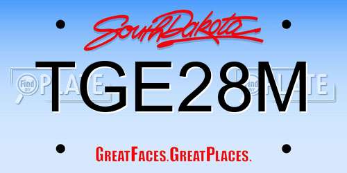 TGE28M South Dakota License Plate