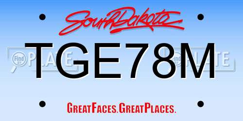 TGE78M South Dakota License Plate