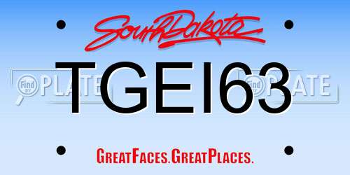 TGEI63 South Dakota License Plate