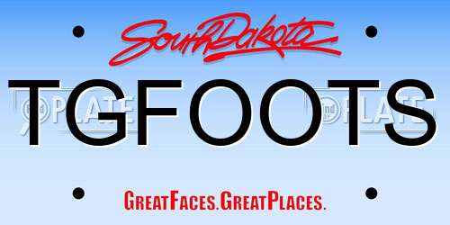 TGFOOTS South Dakota License Plate