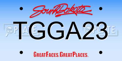 TGGA23 South Dakota License Plate