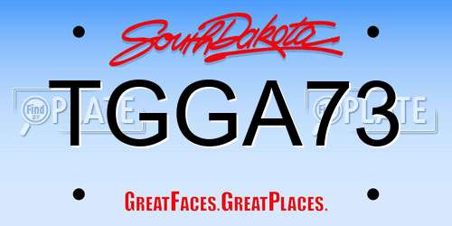 TGGA73 South Dakota License Plate