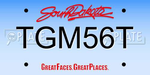 TGM56T South Dakota License Plate