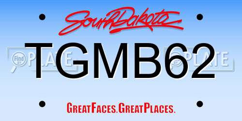 TGMB62 South Dakota License Plate