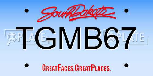 TGMB67 South Dakota License Plate