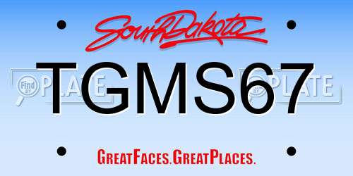 TGMS67 South Dakota License Plate