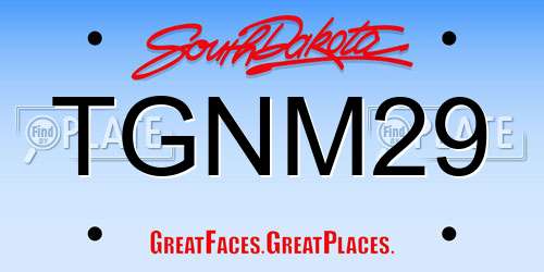 TGNM29 South Dakota License Plate