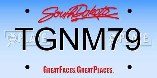 TGNM79 South Dakota License Plate