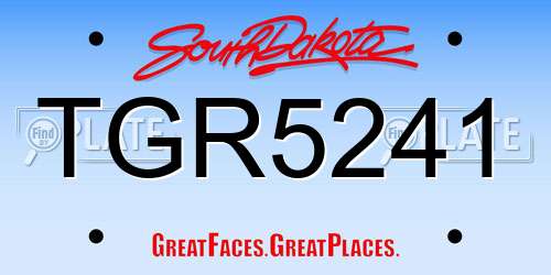 TGR5241 South Dakota License Plate