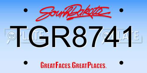 TGR8741 South Dakota License Plate