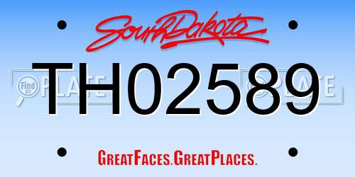 TH02589 South Dakota License Plate
