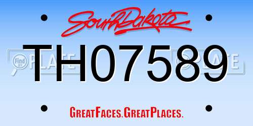 TH07589 South Dakota License Plate