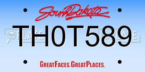 TH0T589 South Dakota License Plate