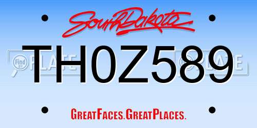 TH0Z589 South Dakota License Plate