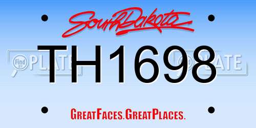 TH1698 South Dakota License Plate