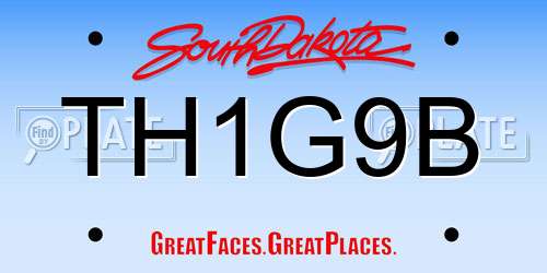 TH1G9B South Dakota License Plate