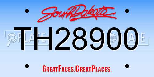 TH28900 South Dakota License Plate
