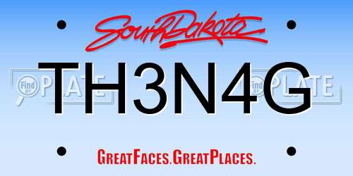 TH3N4G South Dakota License Plate