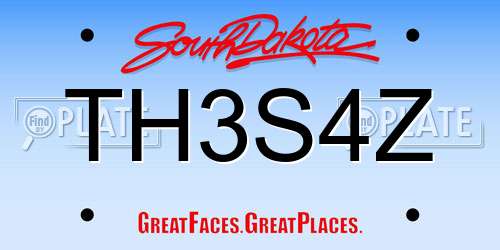 TH3S4Z South Dakota License Plate