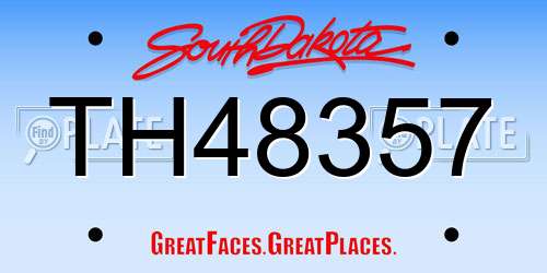 TH48357 South Dakota License Plate