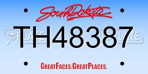 TH48387 South Dakota License Plate