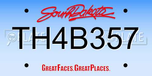 TH4B357 South Dakota License Plate