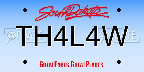 TH4L4W South Dakota License Plate