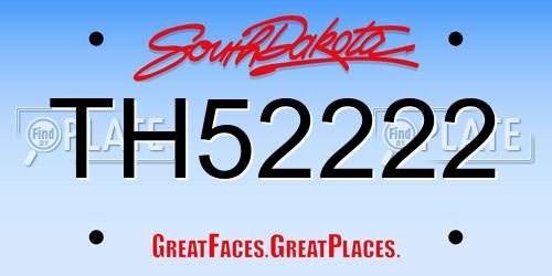 TH52222 South Dakota License Plate